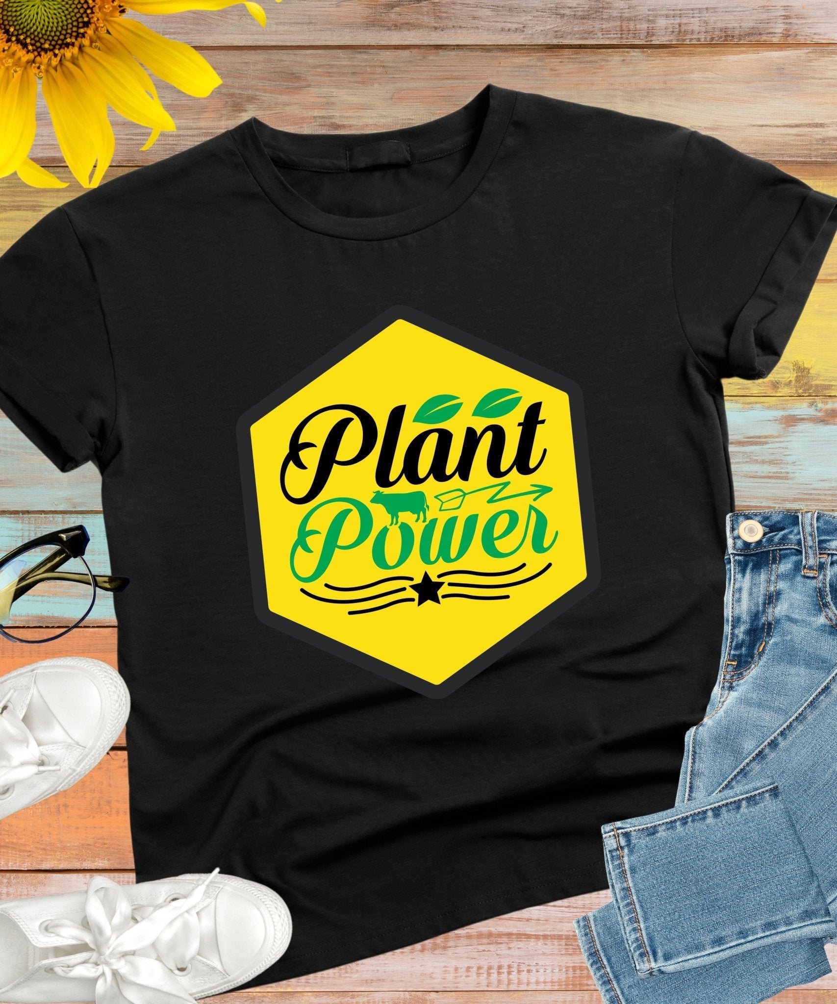 Radiate in 'Plant Power' Classic Unisex Tee, Vegan Fashion Finds - Happiness A Click Away