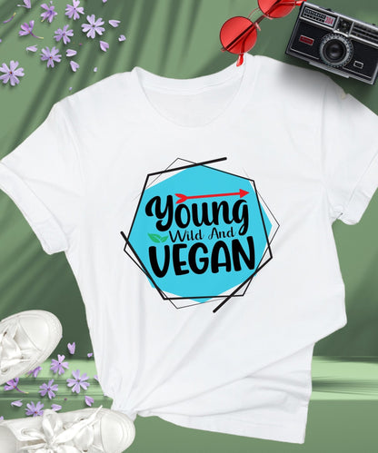 Radiate in Young, Wild, and Vegan Classic Unisex Tee, Vegan Fashion Finds - Happiness A Click Away