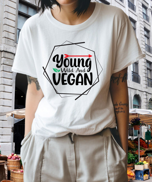 Radiate in Young, Wild, and Vegan no colour Tee, Vegan Fashion Finds - Happiness A Click Away