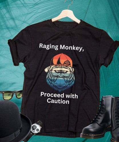 Raging Monkey Unisex Crewneck T - shirt, Expressions of the Day - Happiness A Click Away