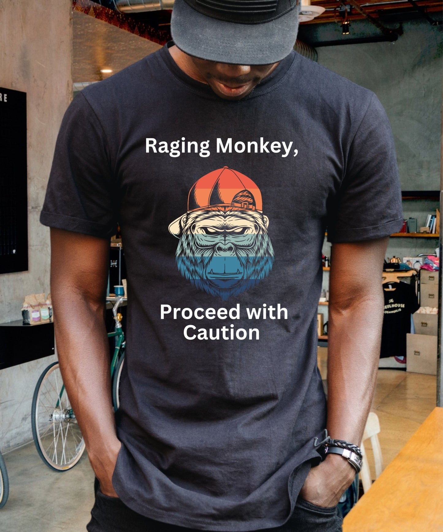 Raging Monkey Unisex Crewneck T - shirt, Expressions of the Day - Happiness A Click Away