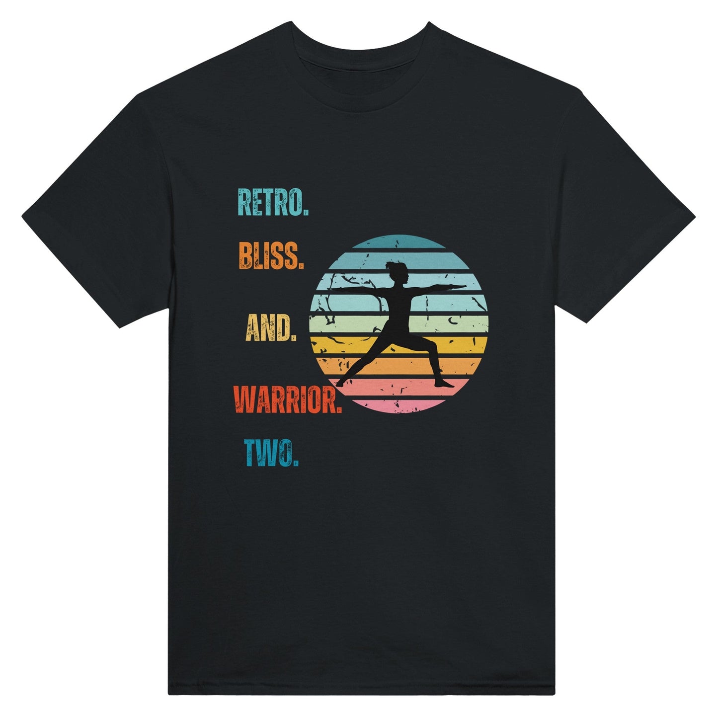 Retro Bliss & Warrior Two' Heavyweight Unisex Crewneck T-shirt - Happiness A Click Away