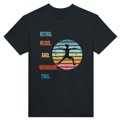 Retro Bliss & Warrior Two' Heavyweight Unisex Crewneck T-shirt - Happiness A Click Away