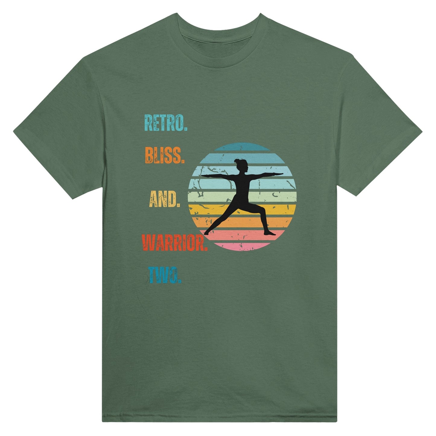 Retro Bliss & Warrior Two' Heavyweight Unisex Crewneck T-shirt - Happiness A Click Away