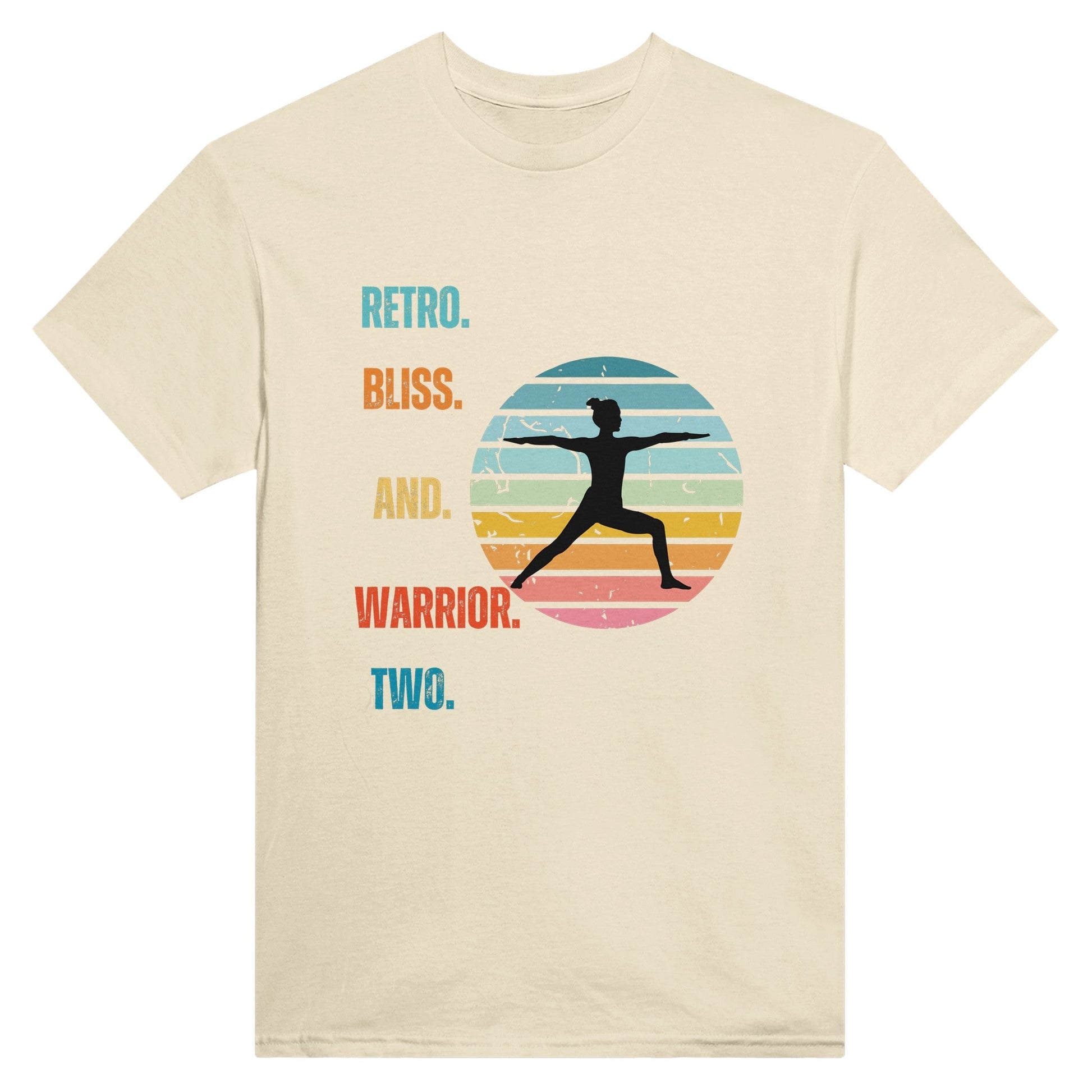 Retro Bliss & Warrior Two' Heavyweight Unisex Crewneck T-shirt - Happiness A Click Away