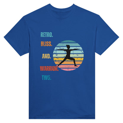 Retro Bliss & Warrior Two' Heavyweight Unisex Crewneck T-shirt - Happiness A Click Away