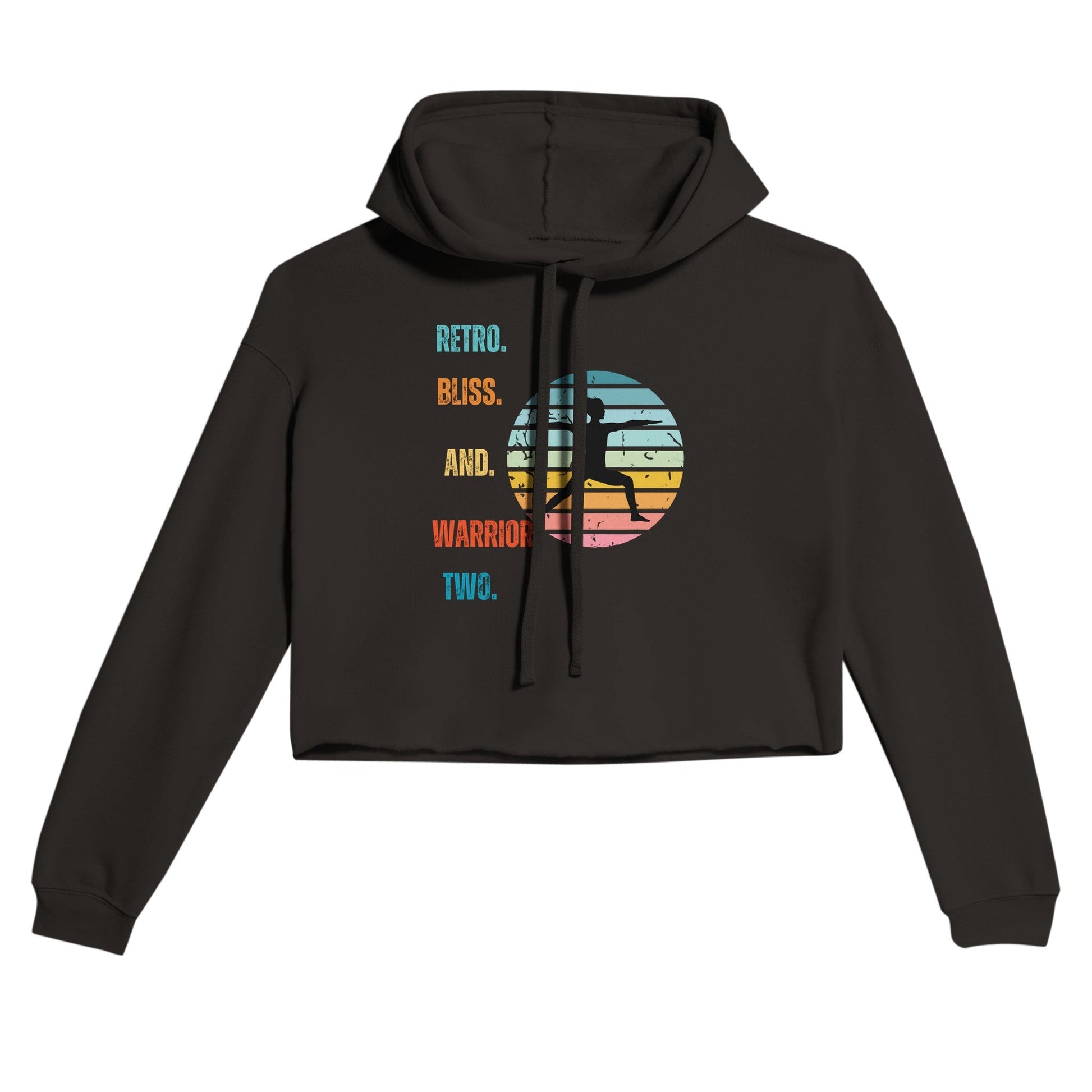 Retro Bliss & Warrior Two Women's Cropped Hoodie - Happiness A Click Away