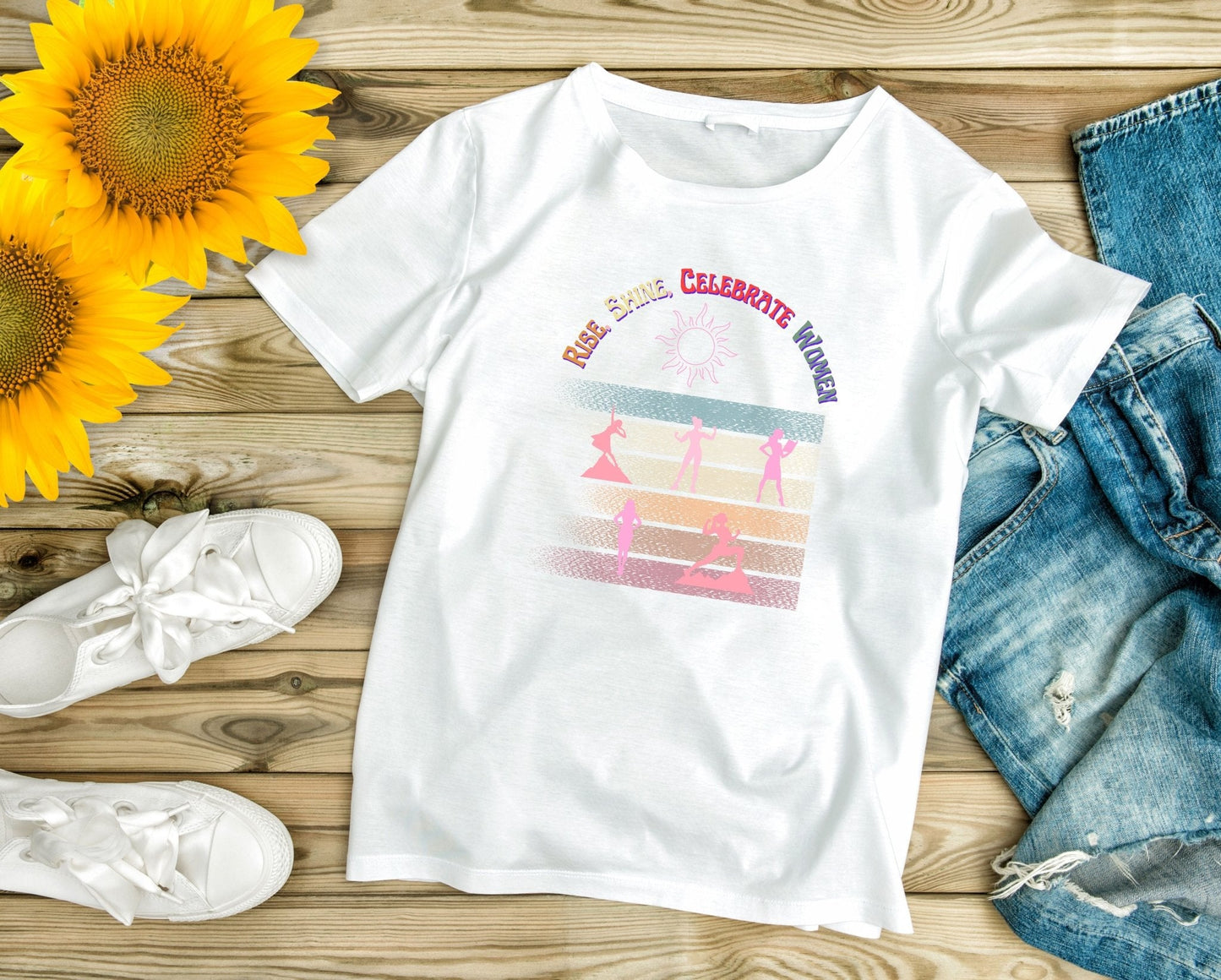 Rise, Shine, Celebrate Women - Unisex Crewneck T - shirt, Celebrating Women - Happiness A Click Away