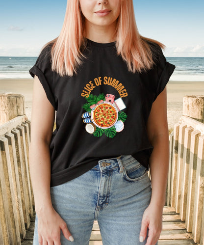 Slice of Summer Unisex Crewneck T - shirt, Colourful Summer Vibes - Happiness A Click Away