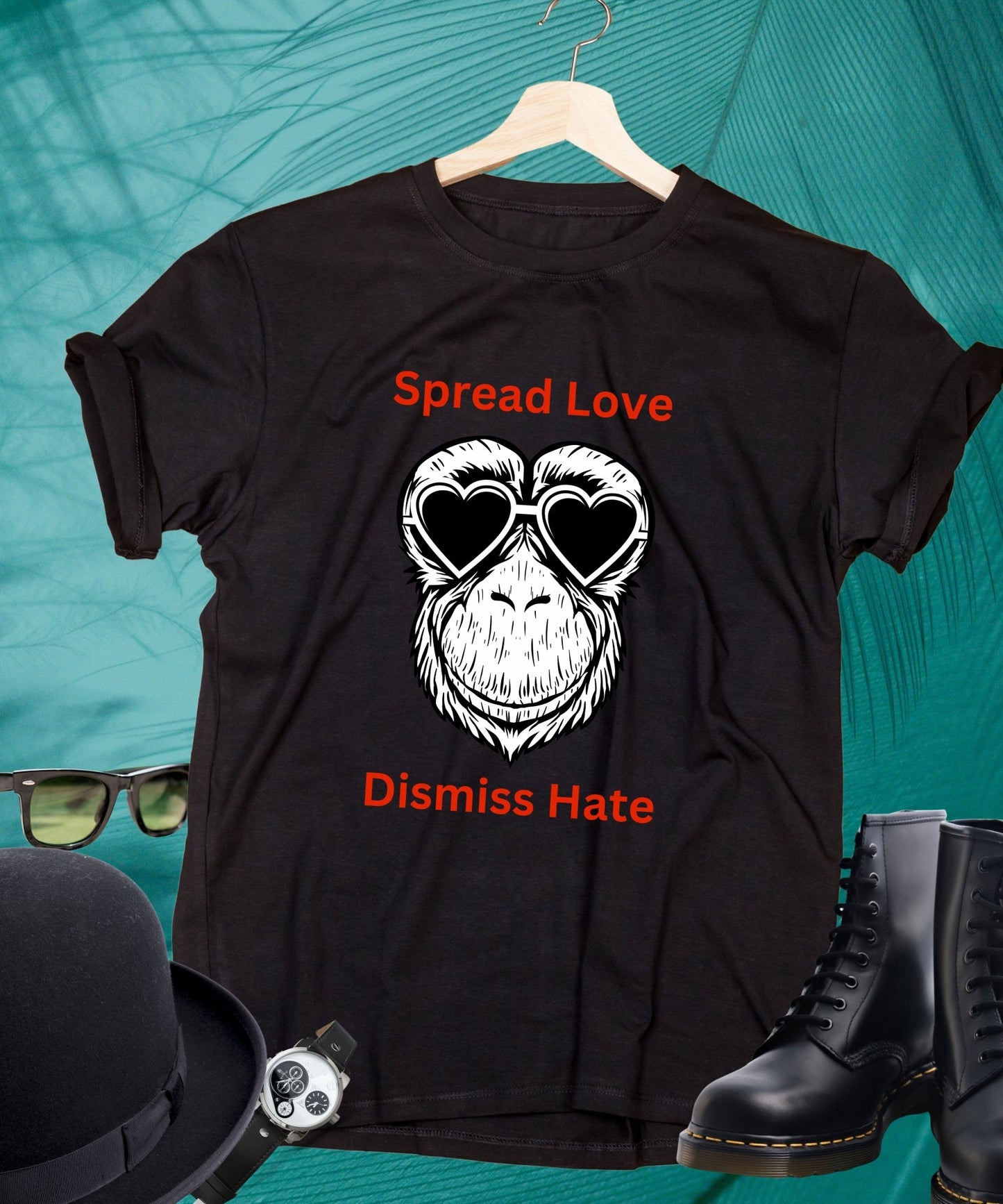 Spread Love, Dismiss Hate Unisex Crewneck T - shirt, Expressions of the Day - Happiness A Click Away