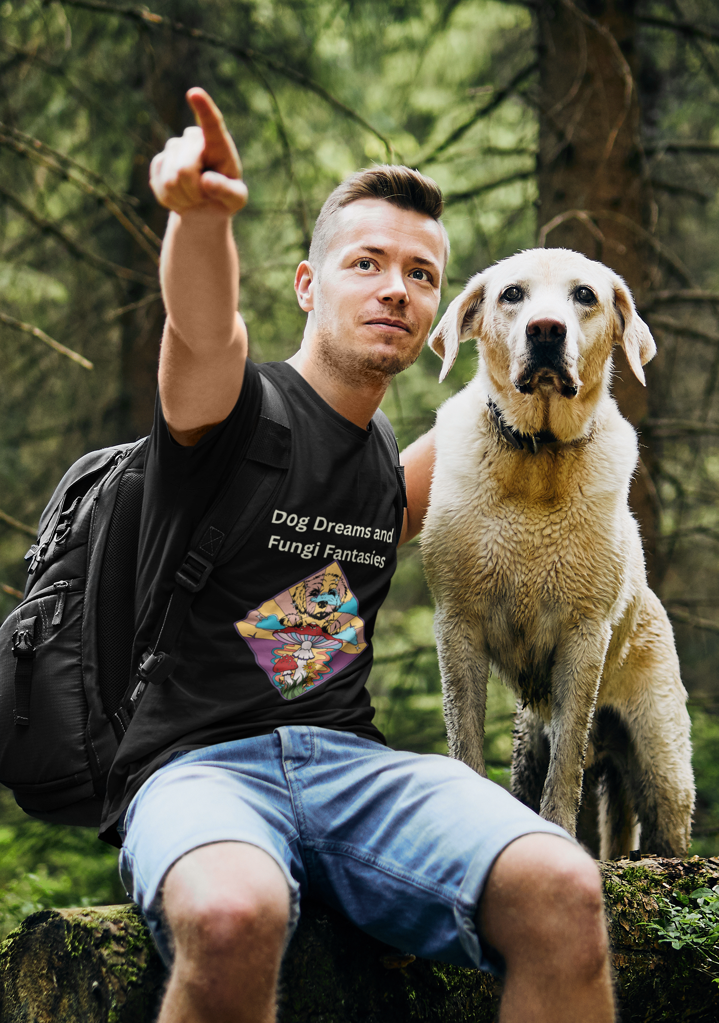 Dog Dreams and Fungi Fantasies- Heavyweight Unisex Crewneck T-shirt