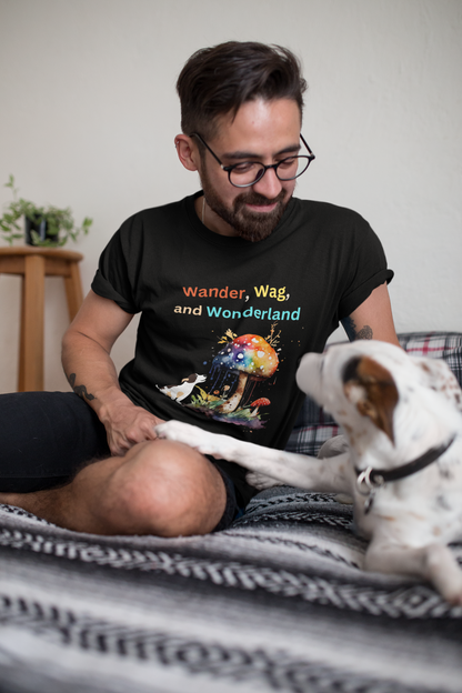 Wander, Wag, and Wonderland- Heavyweight Unisex Crewneck T-shirt