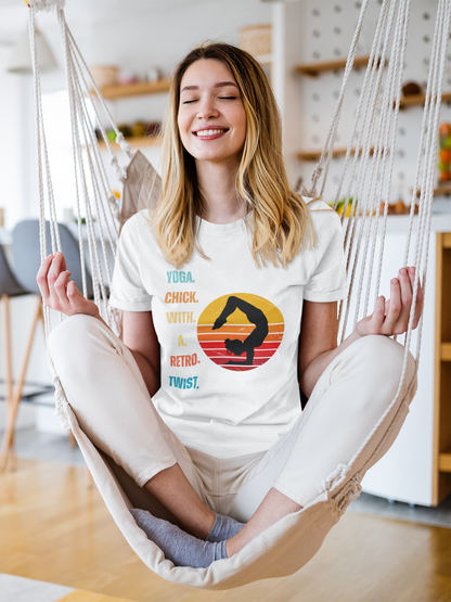 Yoga Chick with a Retro Twist' t-shirt Heavyweight Unisex Crewneck T-shirt