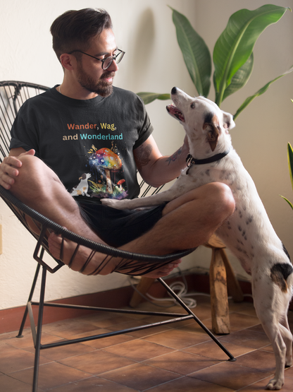 Wander, Wag, and Wonderland- Heavyweight Unisex Crewneck T-shirt