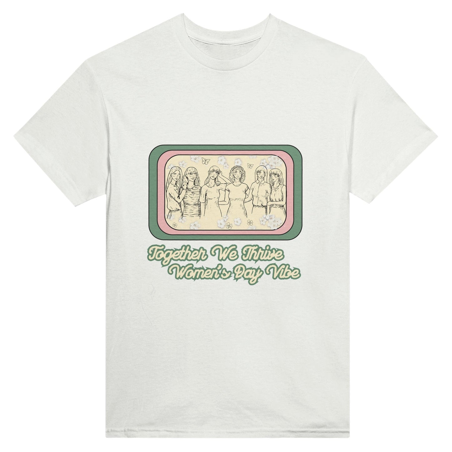 Together We Thrive - Unisex Crewneck T - shirt, Celebrating Women - Happiness A Click Away