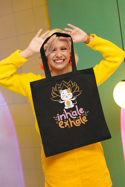 Calm Kitty: Inhale Exhale Classic Tote Bag