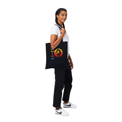 Yoga Chick with a Retro Twist - Classic Tote Bag - Happiness A Click Away