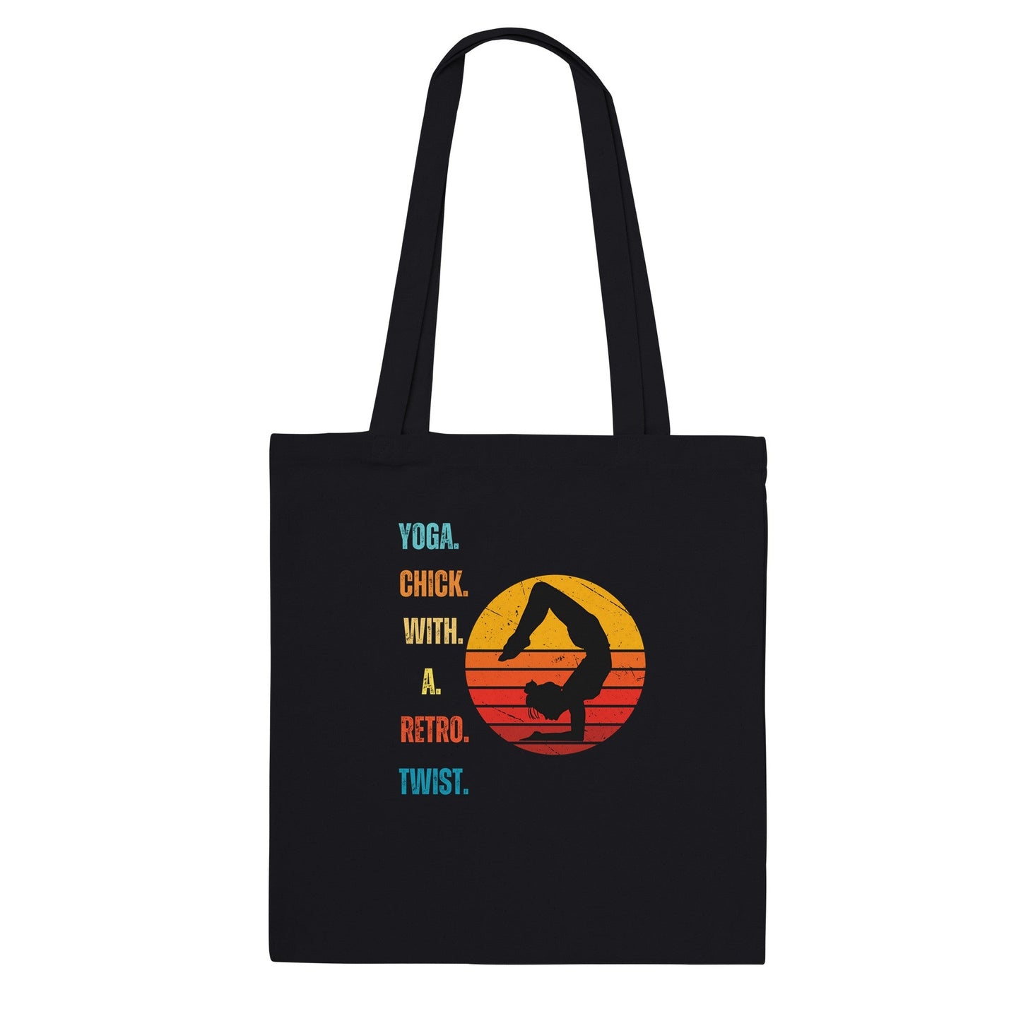 Yoga Chick with a Retro Twist - Classic Tote Bag - Happiness A Click Away